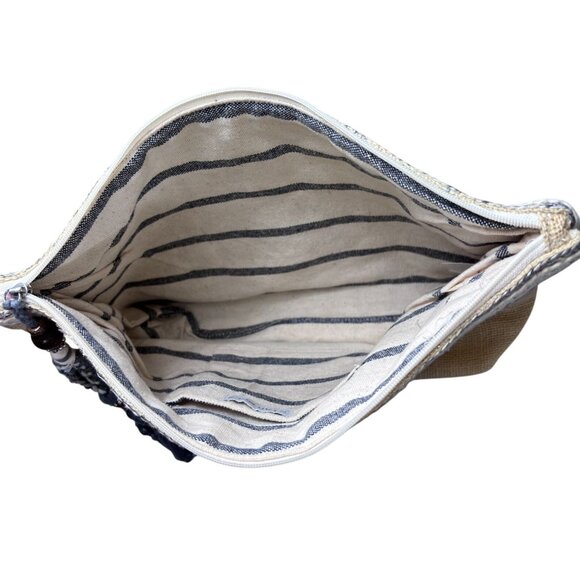 Star Mela Embellished Clutch Bag With Tassel Jute & Cotton - Picture 5 of 9